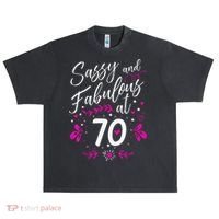 70th Birthday Gift Sassy & Fabulous 70 Year Old Tee Urban Oversized Heavyweight T-Shirt thumb 0