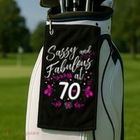 70th Birthday Gift Sassy & Fabulous 70 Year Old Tee Golf Towel thumb 2