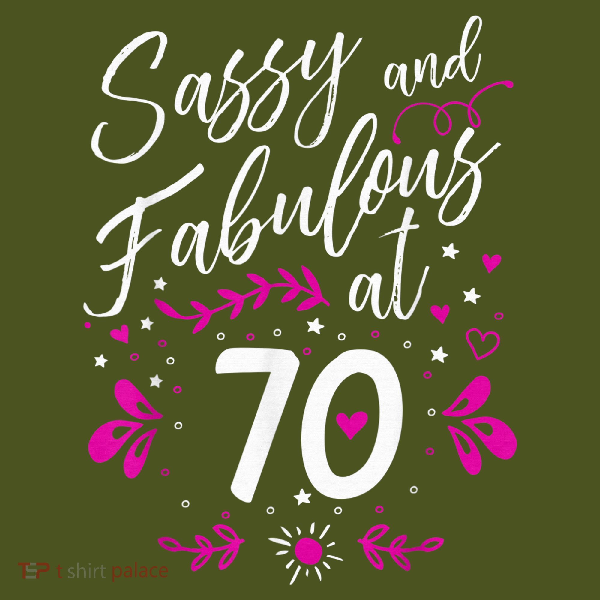 70th Birthday Gift Sassy & Fabulous 70 Year Old Tee The Baniff Cuffed Pom Beanie