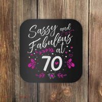 70th Birthday Gift Sassy & Fabulous 70 Year Old Coaster thumb 0