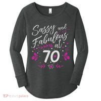 70th Birthday Gift Sassy & Fabulous 70 Year Old Women's Perfect Tri Tunic Long Sleeve Shirt thumb 0