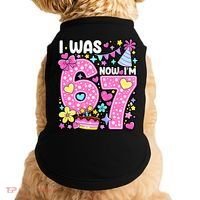7th Birthday Girl Funny I Was 6 Now I'm 7 Years Old Doggie Tank thumb 0