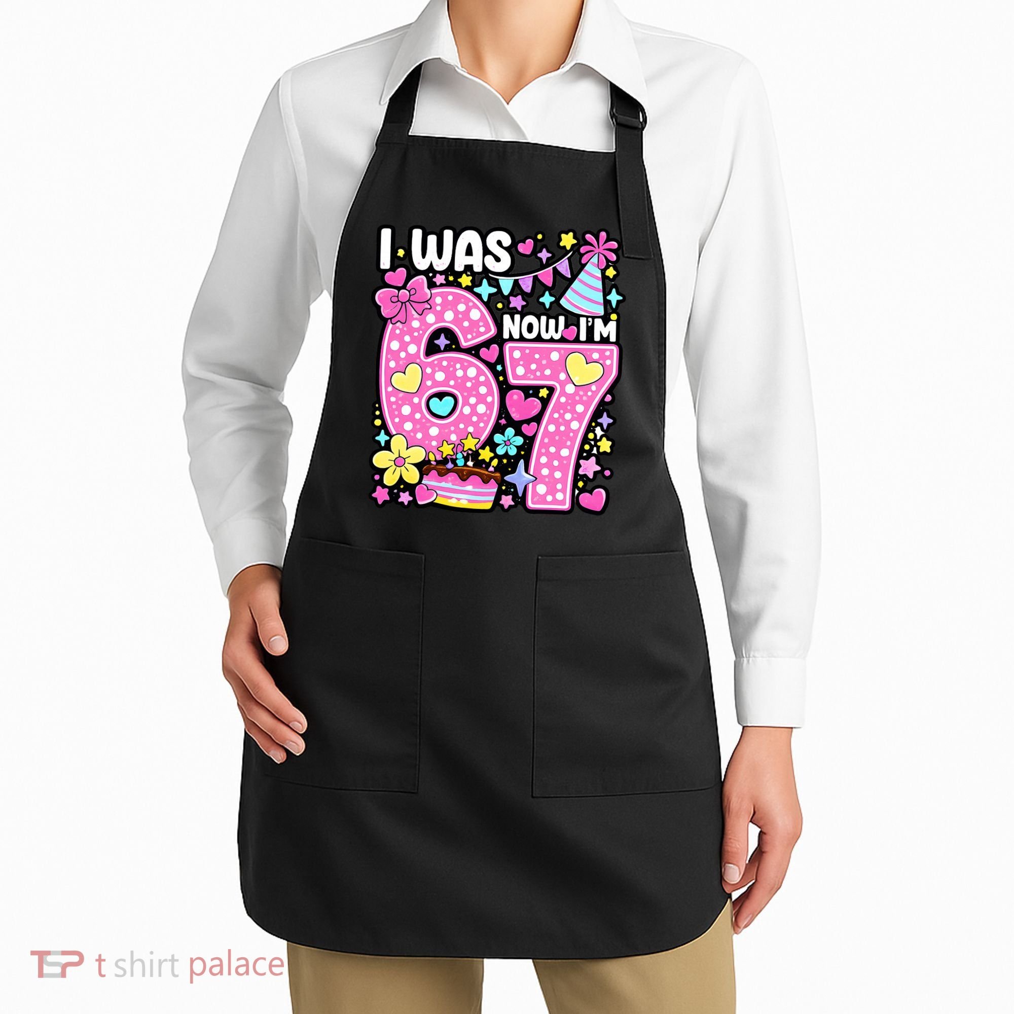 7th Birthday Girl Funny I Was 6 Now I'm 7 Years Old Apron