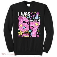 7th Birthday Girl Funny I Was 6 Now I'm 7 Years Old Sweatshirt thumb 0
