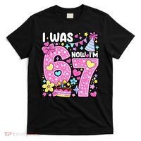 7th Birthday Girl Funny I Was 6 Now I'm 7 Years Old T-Shirt thumb 0