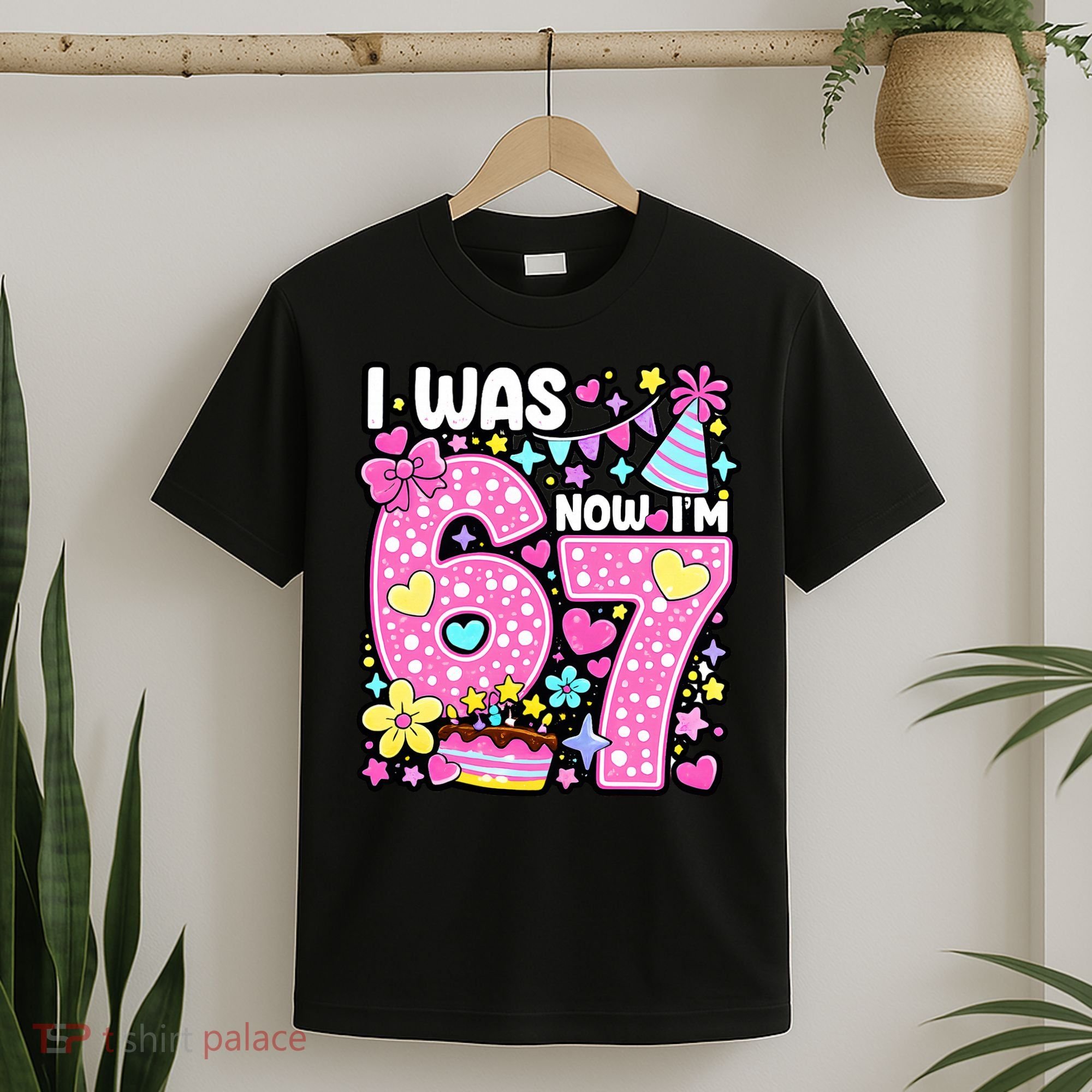 7th Birthday Girl Funny I Was 6 Now I'm 7 Years Old T-Shirt