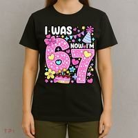 7th Birthday Girl Funny I Was 6 Now I'm 7 Years Old T-Shirt thumb 4