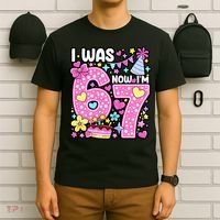 7th Birthday Girl Funny I Was 6 Now I'm 7 Years Old T-Shirt thumb 6