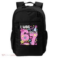 7th Birthday Girl Funny I Was 6 Now I'm 7 Years Old Backpack thumb 0