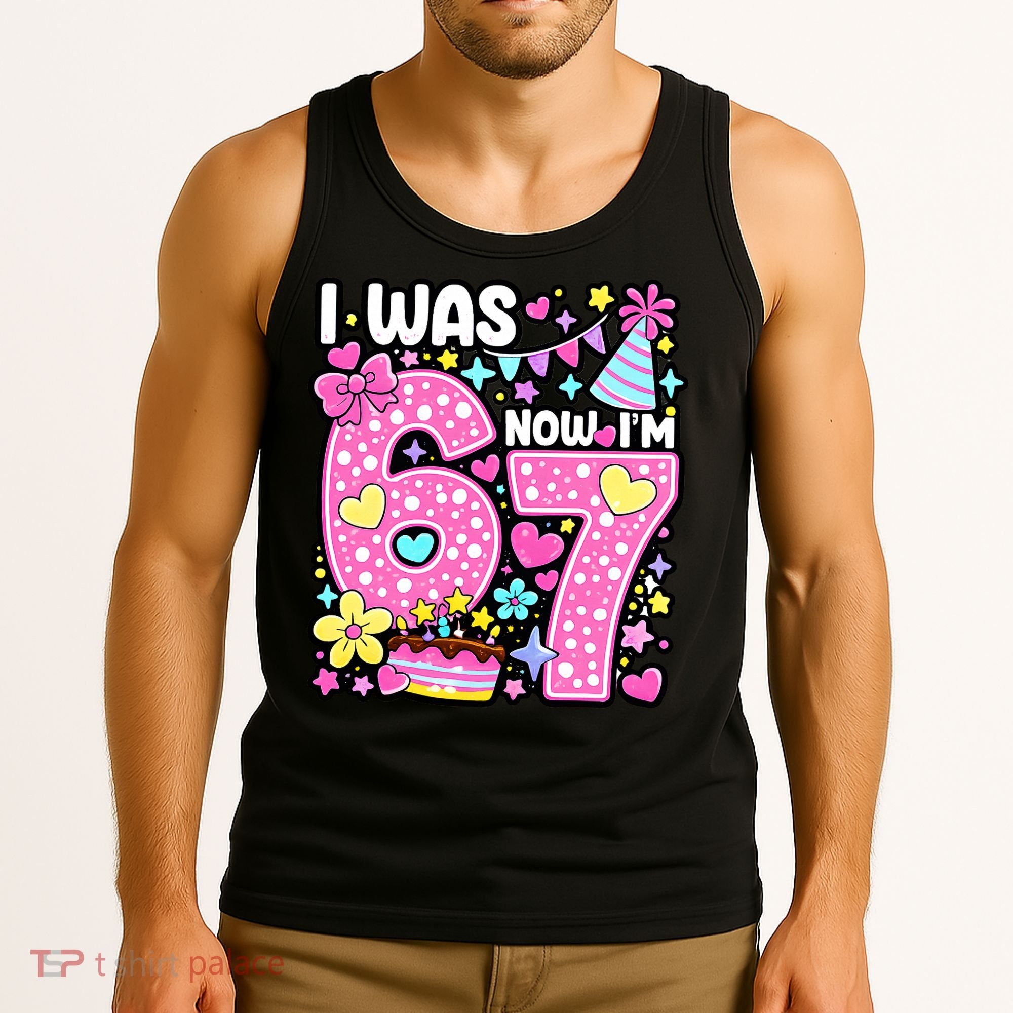 7th Birthday Girl Funny I Was 6 Now I'm 7 Years Old Tank Top