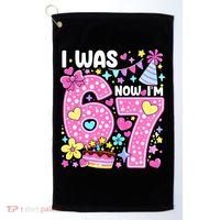7th Birthday Girl Funny I Was 6 Now I'm 7 Years Old Golf Towel thumb 0