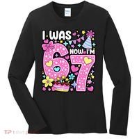 7th Birthday Girl Funny I Was 6 Now I'm 7 Years Old Women's Long Sleeve Shirt thumb 0