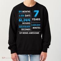 7th Birthday Gift, 7 Years Old Being Awesome Women's Sweatshirt thumb 0
