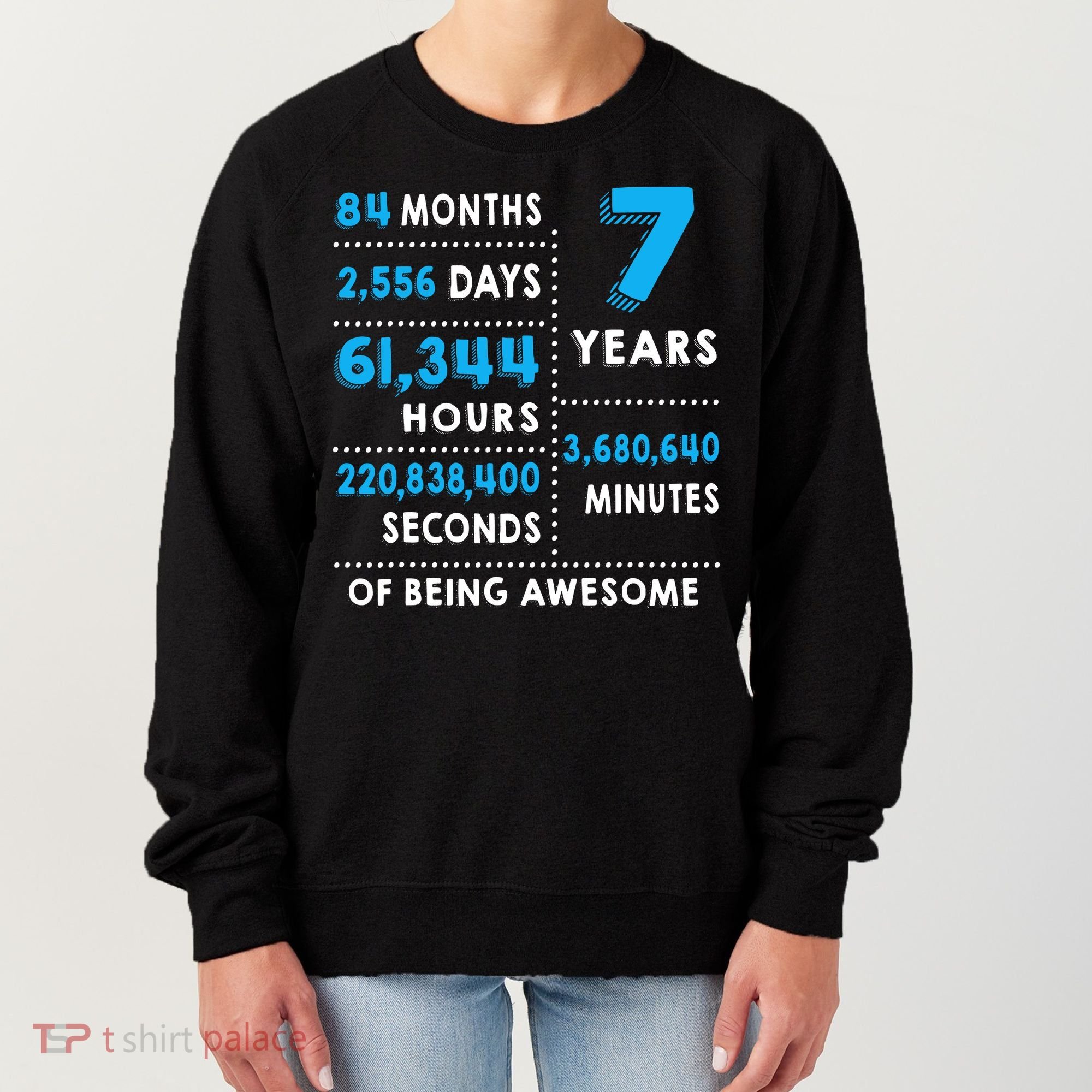 7th Birthday Gift, 7 Years Old Being Awesome Women's Sweatshirt
