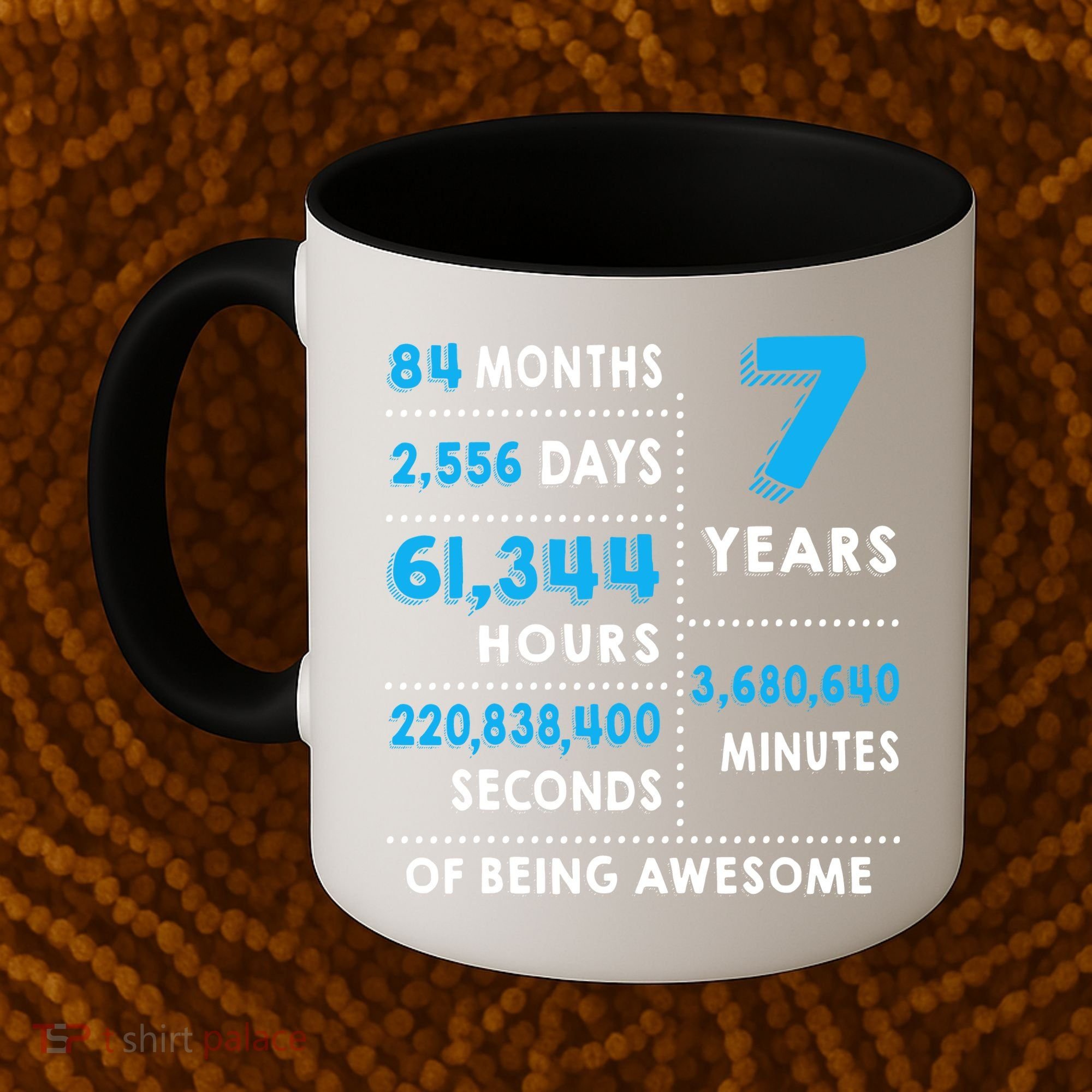 7th Birthday Gift, 7 Years Old Being Awesome Coffee Mug