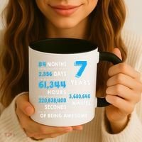 7th Birthday Gift, 7 Years Old Being Awesome Coffee Mug thumb 3