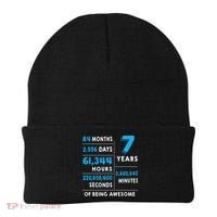 7th Birthday Gift, 7 Years Old Being Awesome Beanie thumb 0