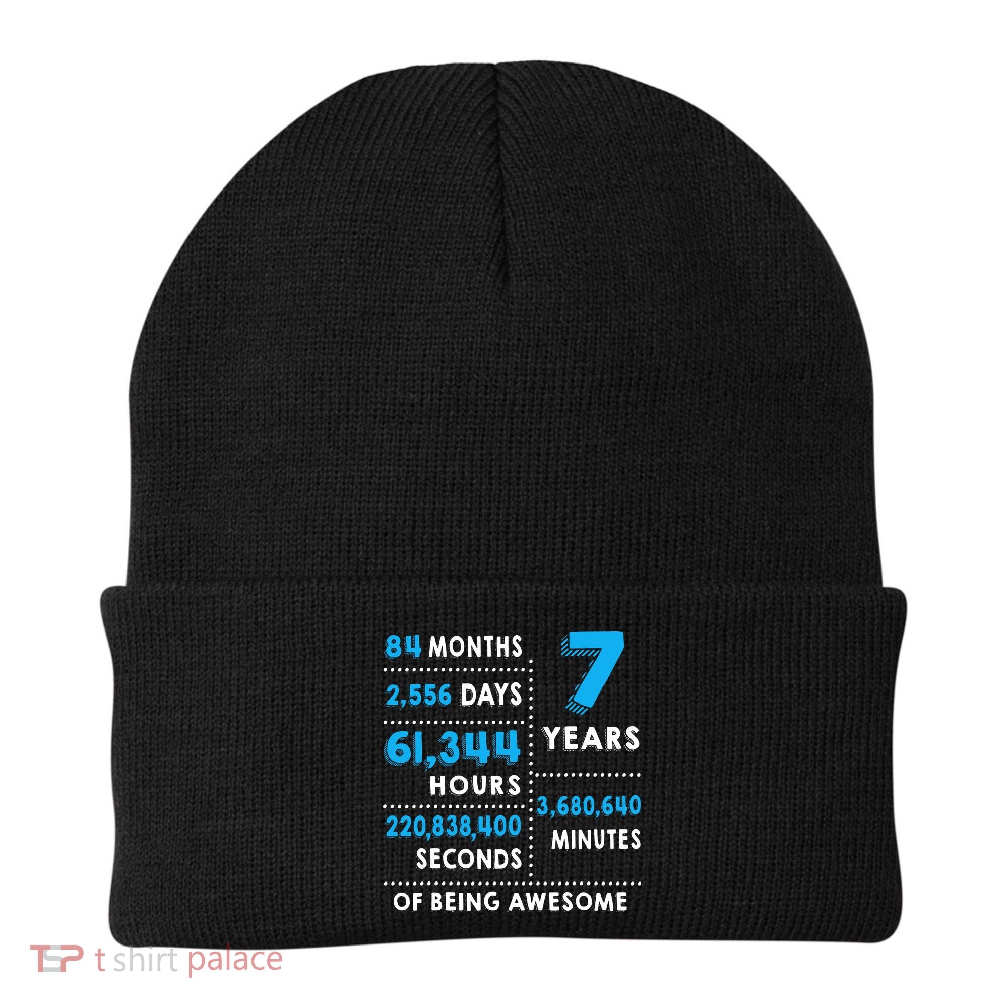7th Birthday Gift, 7 Years Old Being Awesome Beanie