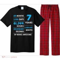 7th Birthday Gift, 7 Years Old Being Awesome Pajama Set thumb 0