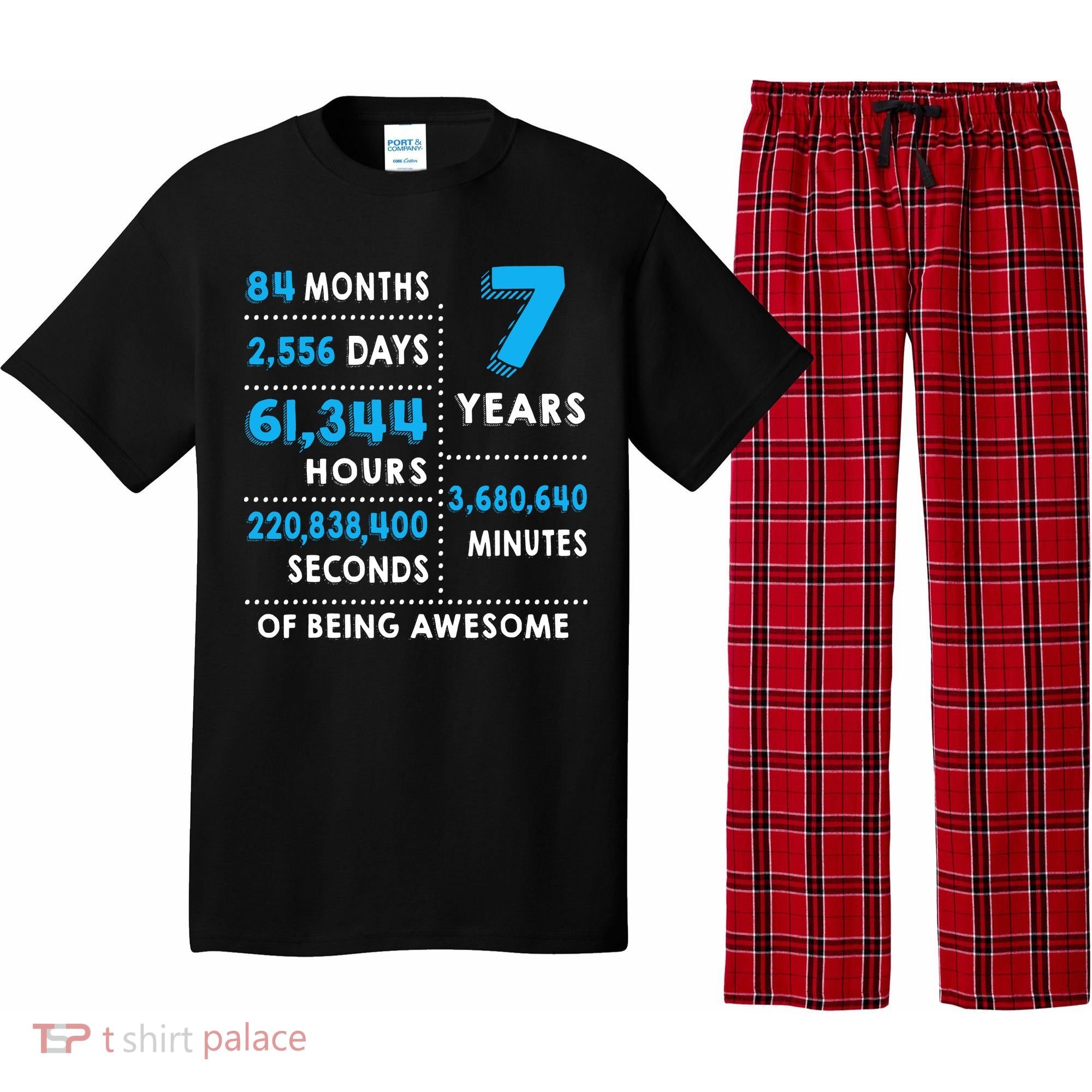 7th Birthday Gift, 7 Years Old Being Awesome Pajama Set