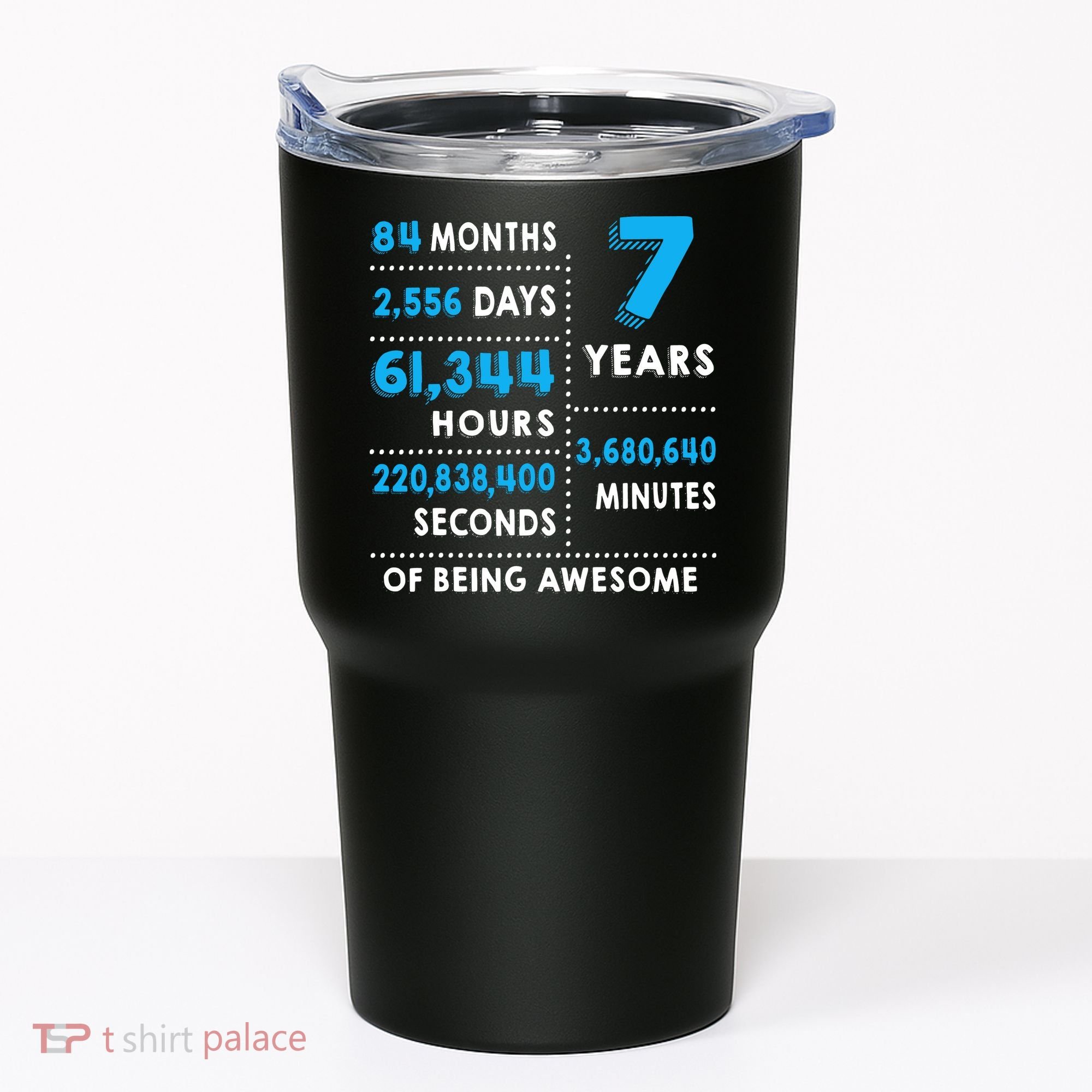 7th Birthday Gift, 7 Years Old Being Awesome Tumbler