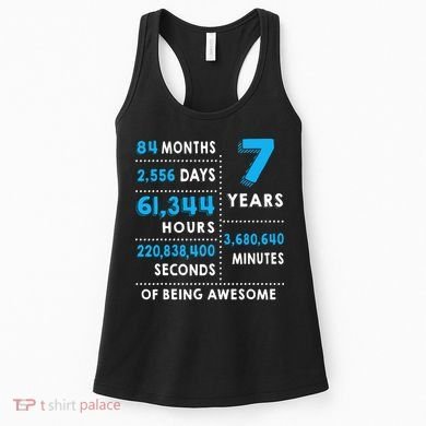 7th Birthday Gift, 7 Years Old Being Awesome Women's Tank Top