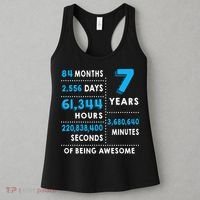 7th Birthday Gift, 7 Years Old Being Awesome Women's Tank Top thumb 3