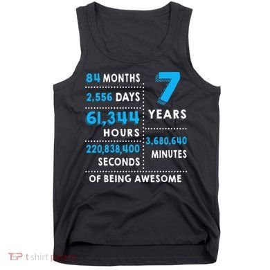 7th Birthday Gift, 7 Years Old Being Awesome Tank Top