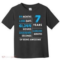 7th Birthday Gift, 7 Years Old Being Awesome Toddler T-Shirt thumb 0