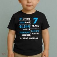 7th Birthday Gift, 7 Years Old Being Awesome Toddler T-Shirt thumb 2