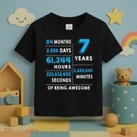 7th Birthday Gift, 7 Years Old Being Awesome Toddler T-Shirt thumb 3