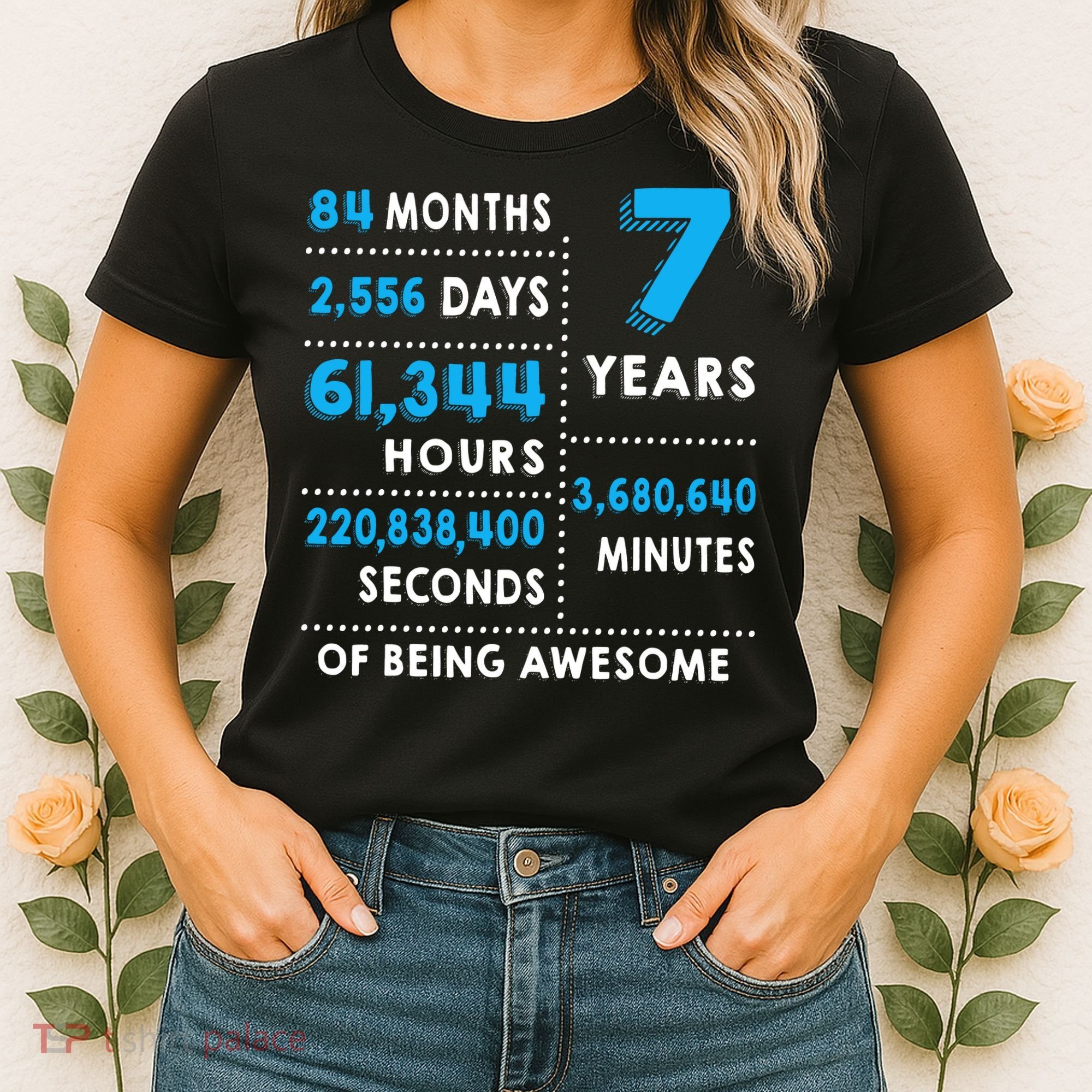7th Birthday Gift, 7 Years Old Being Awesome Women's T-Shirt