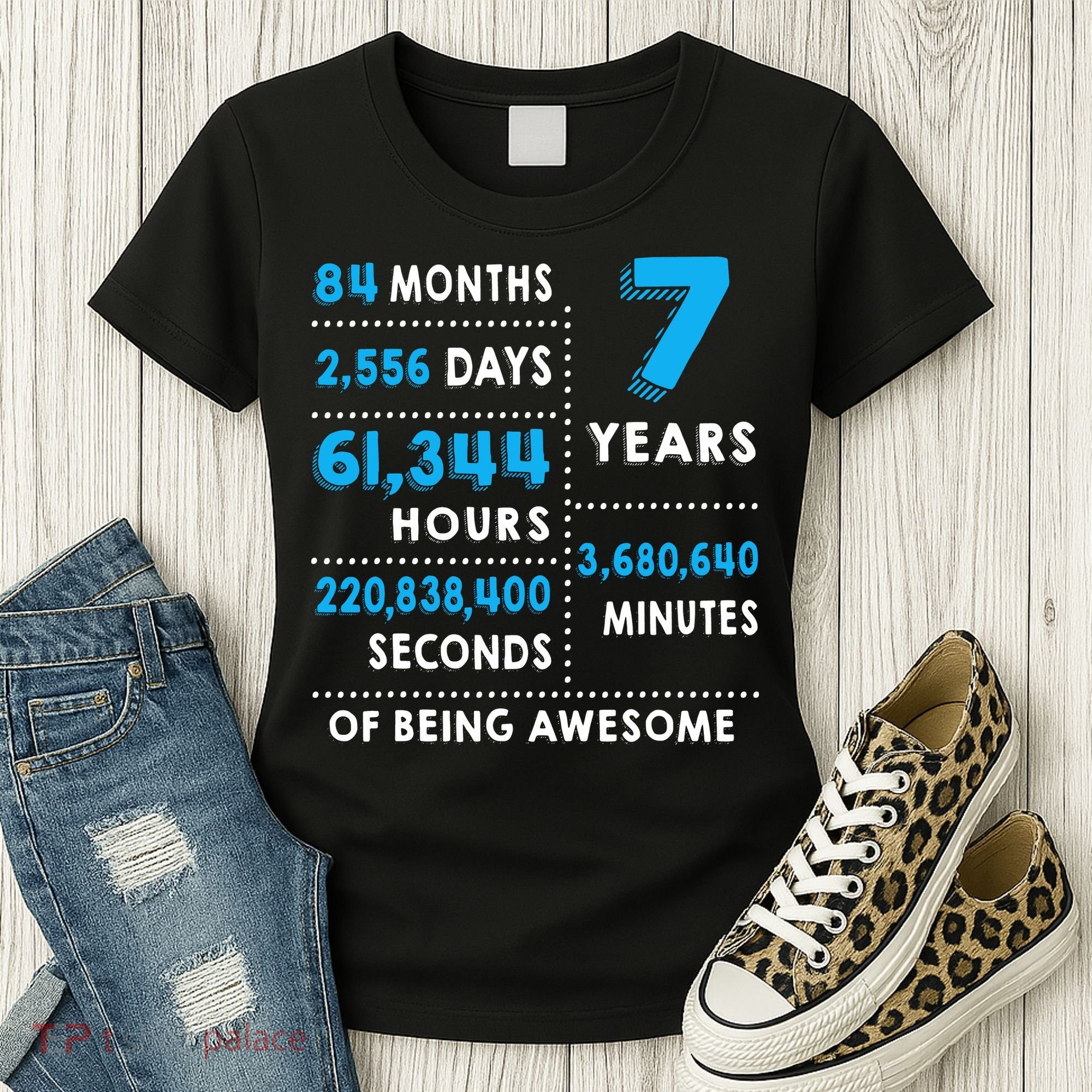 7th Birthday Gift, 7 Years Old Being Awesome Women's T-Shirt