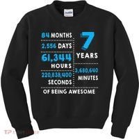 7th Birthday Gift, 7 Years Old Being Awesome Kids Sweatshirt thumb 0