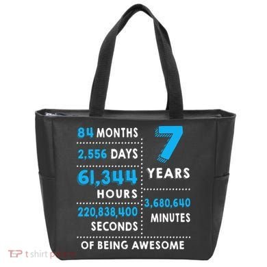 7th Birthday Gift, 7 Years Old Being Awesome Tote Bag