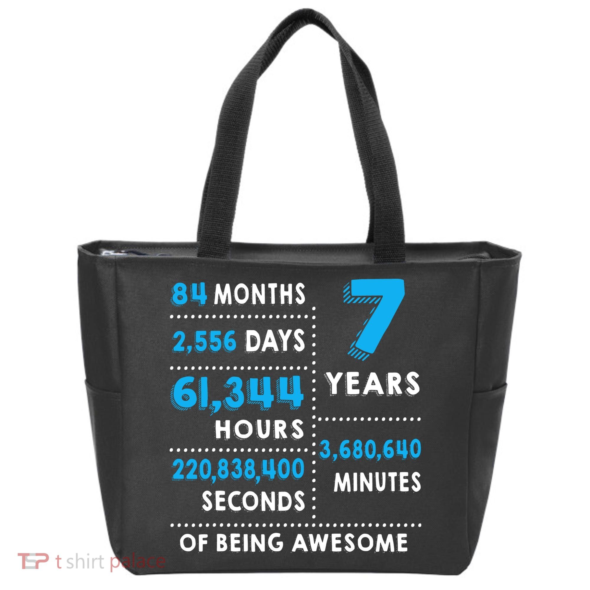 7th Birthday Gift, 7 Years Old Being Awesome Tote Bag