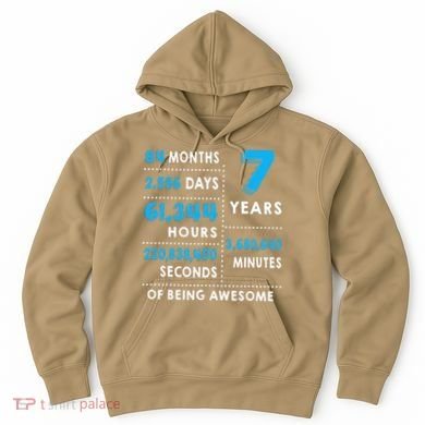 7th Birthday Gift, 7 Years Old Being Awesome Hoodie