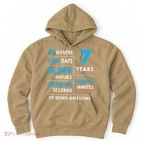 7th Birthday Gift, 7 Years Old Being Awesome Hoodie thumb 0