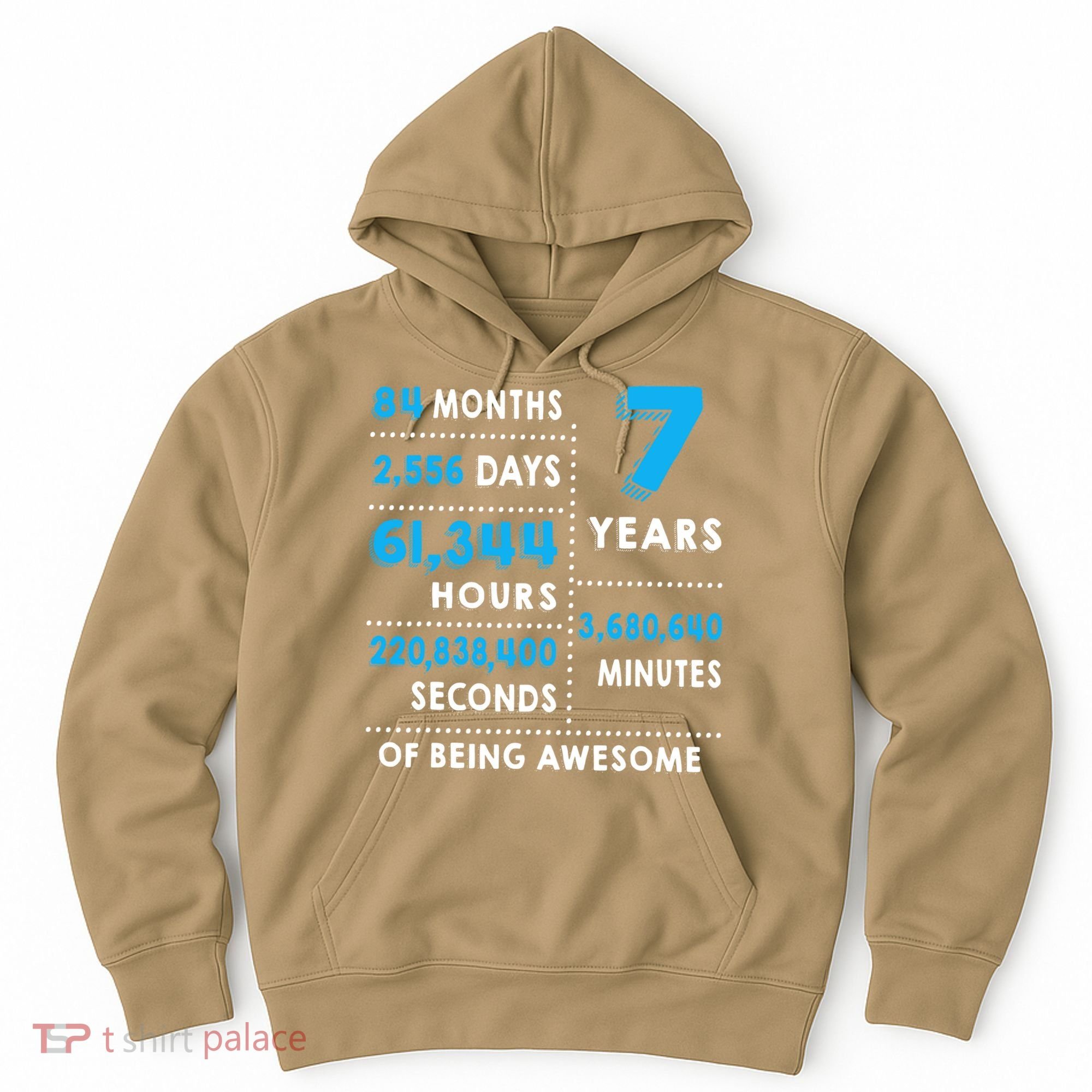 7th Birthday Gift, 7 Years Old Being Awesome Hoodie