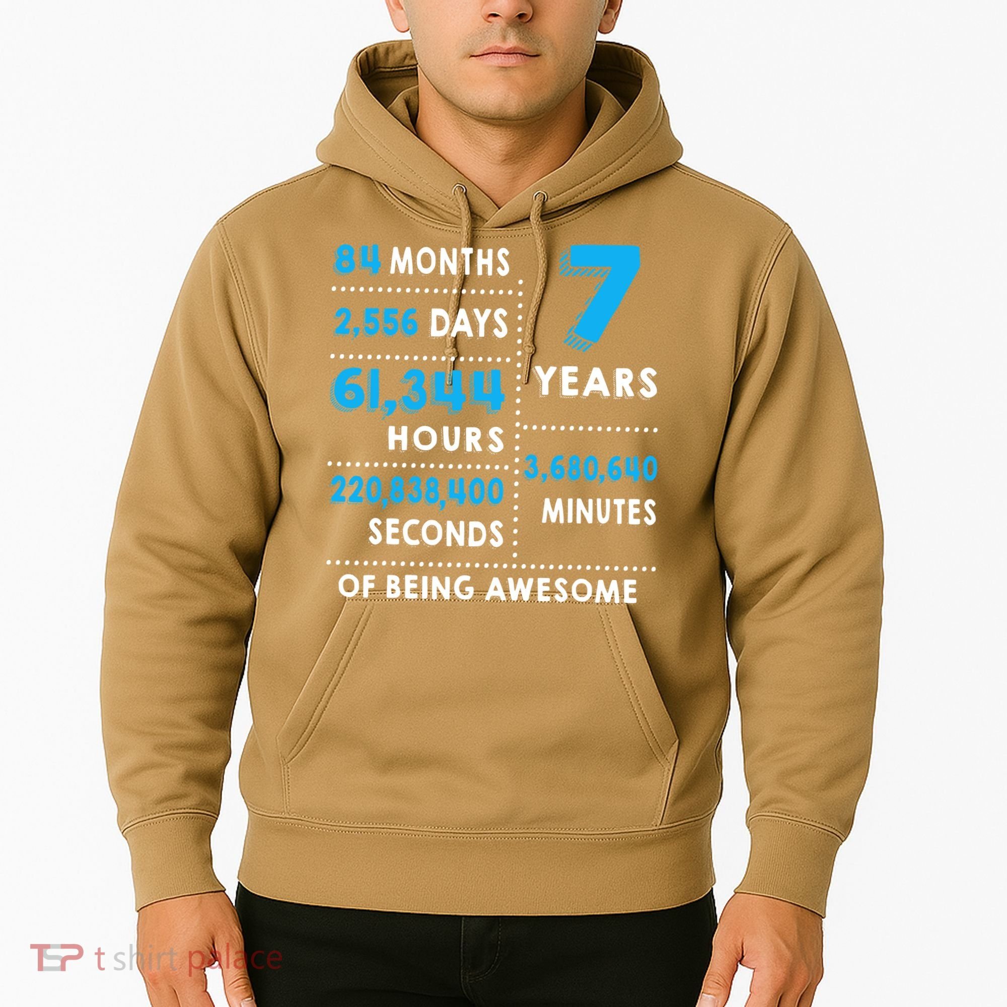 7th Birthday Gift, 7 Years Old Being Awesome Hoodie