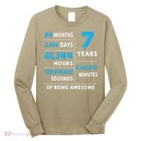 7th Birthday Gift, 7 Years Old Being Awesome Long Sleeve Shirt thumb 0
