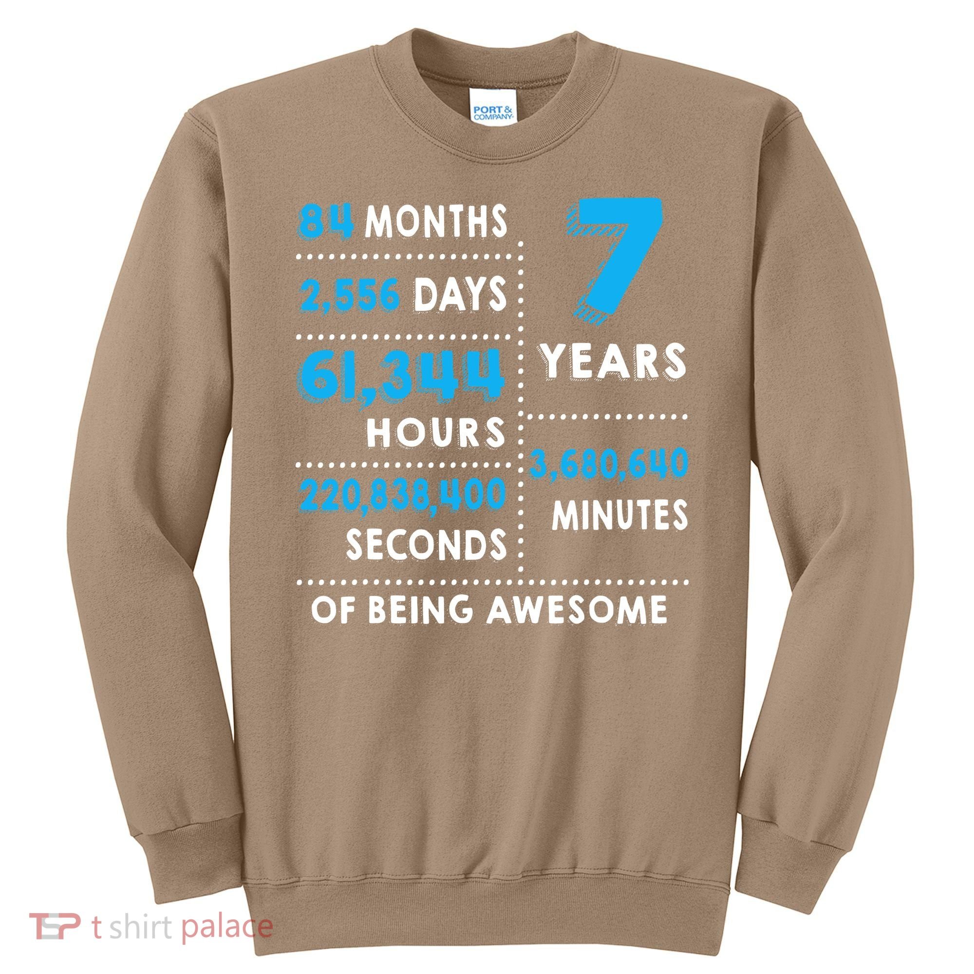 7th Birthday Gift, 7 Years Old Being Awesome Sweatshirt