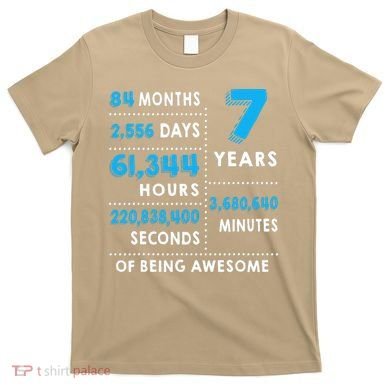 7th Birthday Gift, 7 Years Old Being Awesome T-Shirt