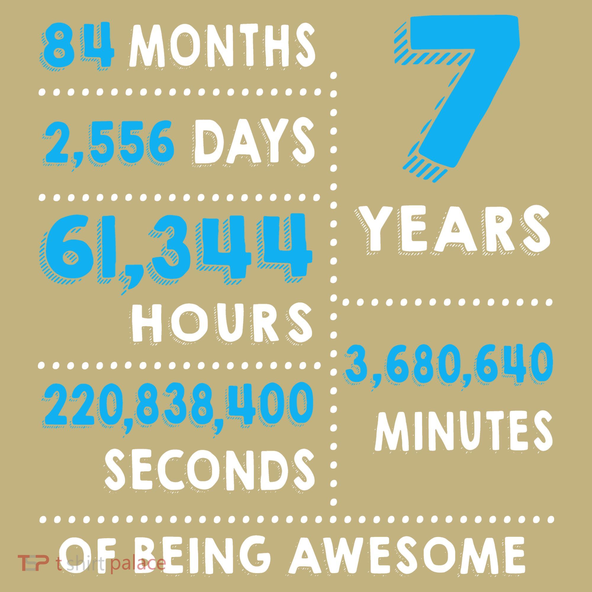 7th Birthday Gift, 7 Years Old Being Awesome Kids T-Shirt