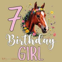 7th Birthday Horse Wildflowers 7 Years Old Birthday Girl Gift T-Shirt thumb 7