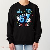 7th Birthday I Was 6 Now Im 7 Hands Cute 67 Meme Women's Sweatshirt thumb 0
