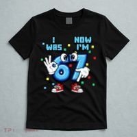 7th Birthday I Was 6 Now Im 7 Hands Cute 67 Meme T-Shirt thumb 5