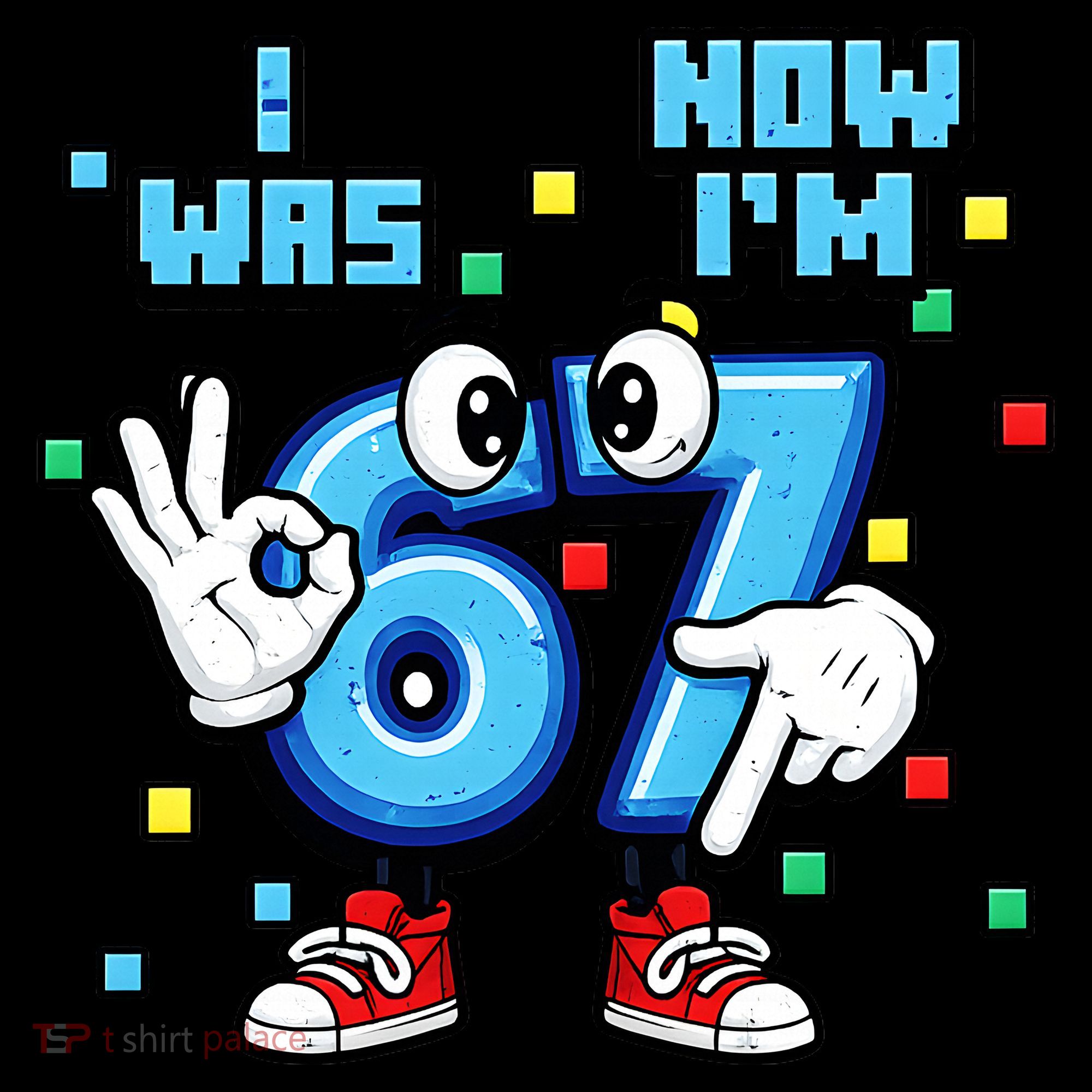 7th Birthday I Was 6 Now Im 7 Hands Cute 67 Meme Coffee Mug