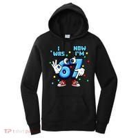 7th Birthday I Was 6 Now Im 7 Hands Cute 67 Meme Women's Hoodie thumb 0