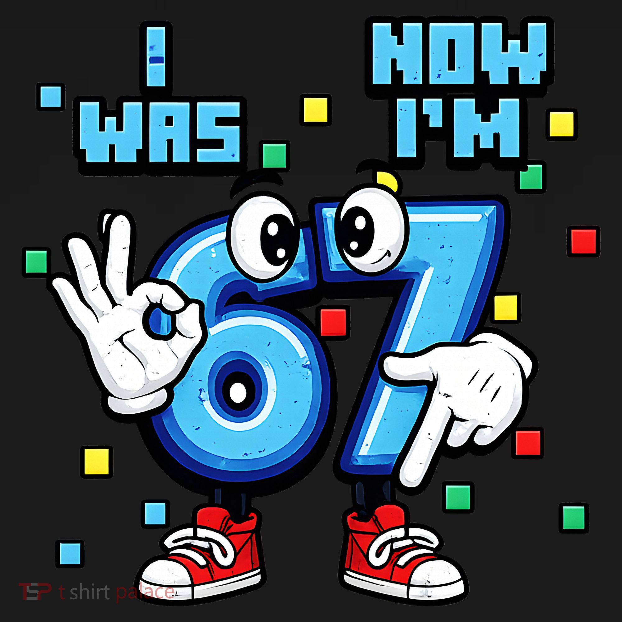 7th Birthday I Was 6 Now Im 7 Hands Cute 67 Meme Women's Hoodie